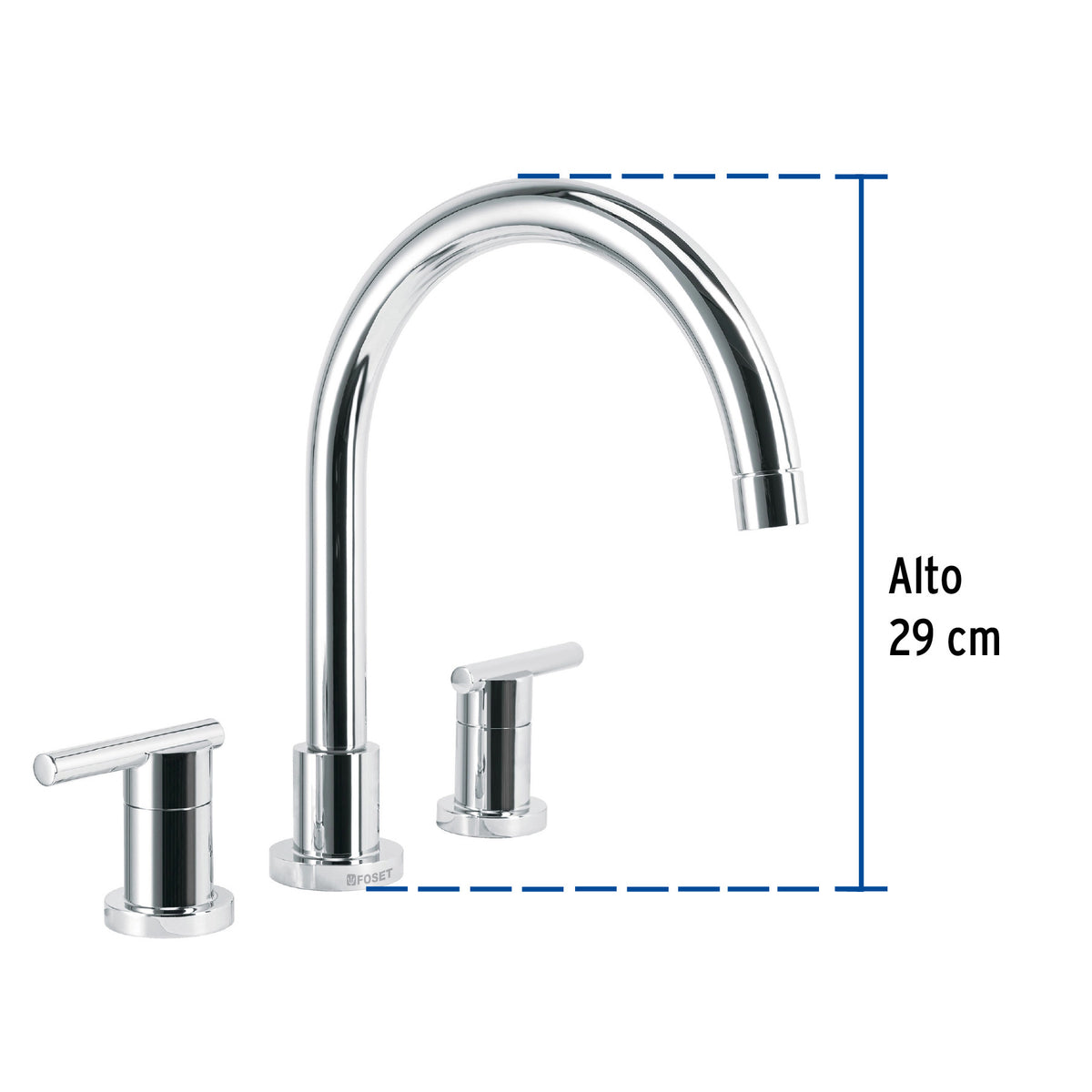 Mezcladora cromo cuello alto para fregadero FOSET ELEMENT
