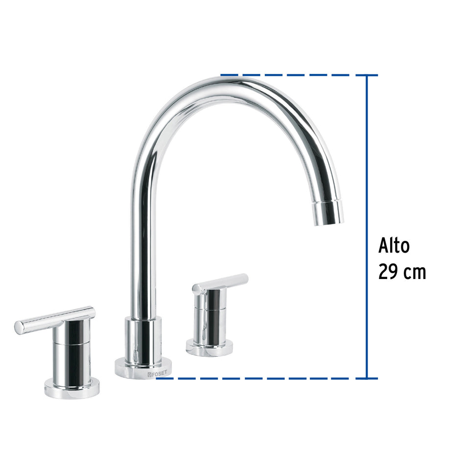 Mezcladora cromo cuello alto para fregadero FOSET ELEMENT