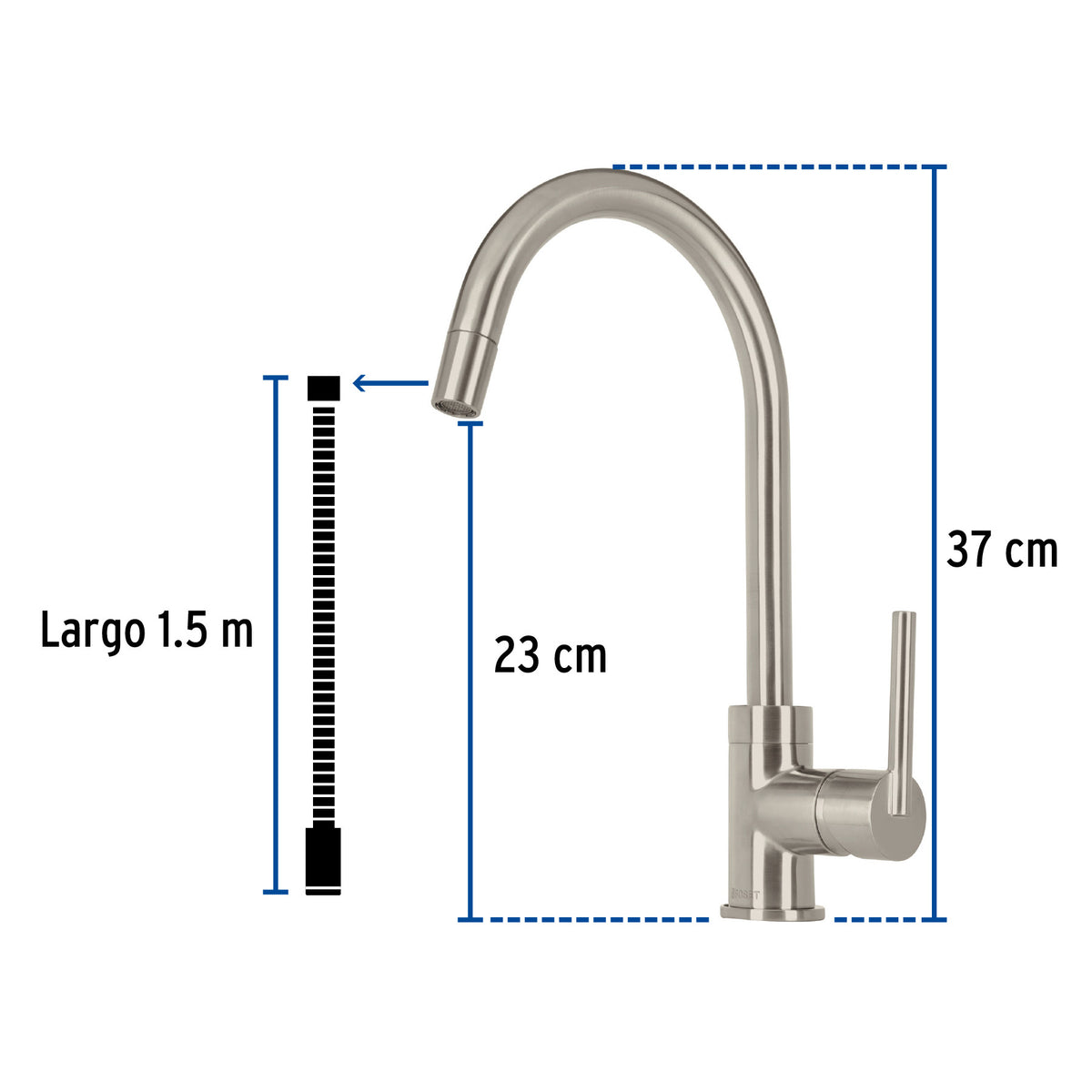 Monomando satin nariz retractil para fregadero ELEMENT