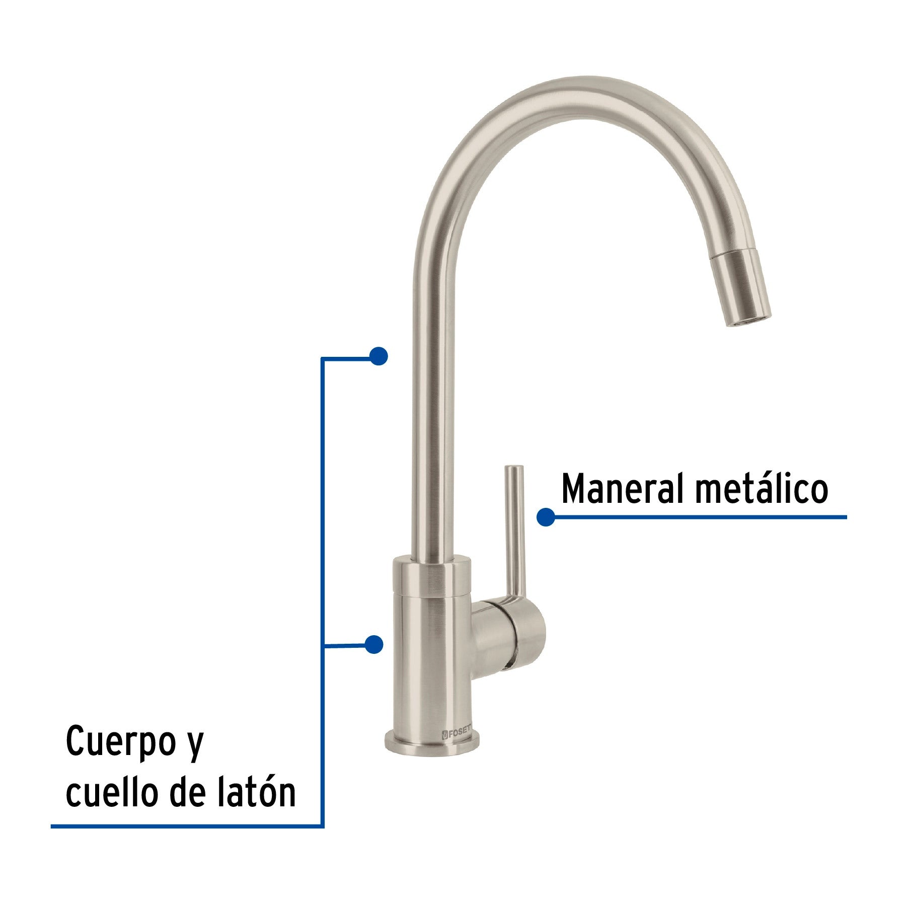 Monomando satin nariz retractil para fregadero ELEMENT