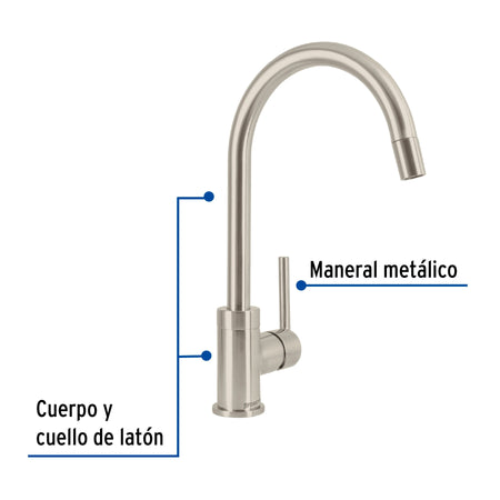 Monomando satin nariz retractil para fregadero ELEMENT