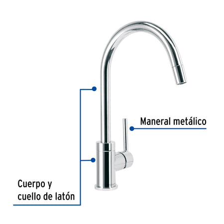 Monomando cromo nariz retractil para fregadero ELEMENT