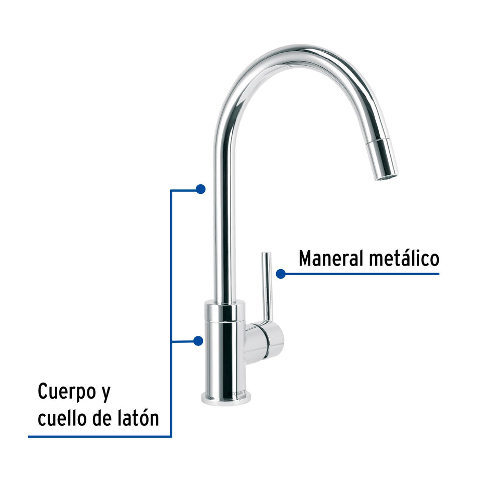 Monomando cromo nariz retractil para fregadero ELEMENT