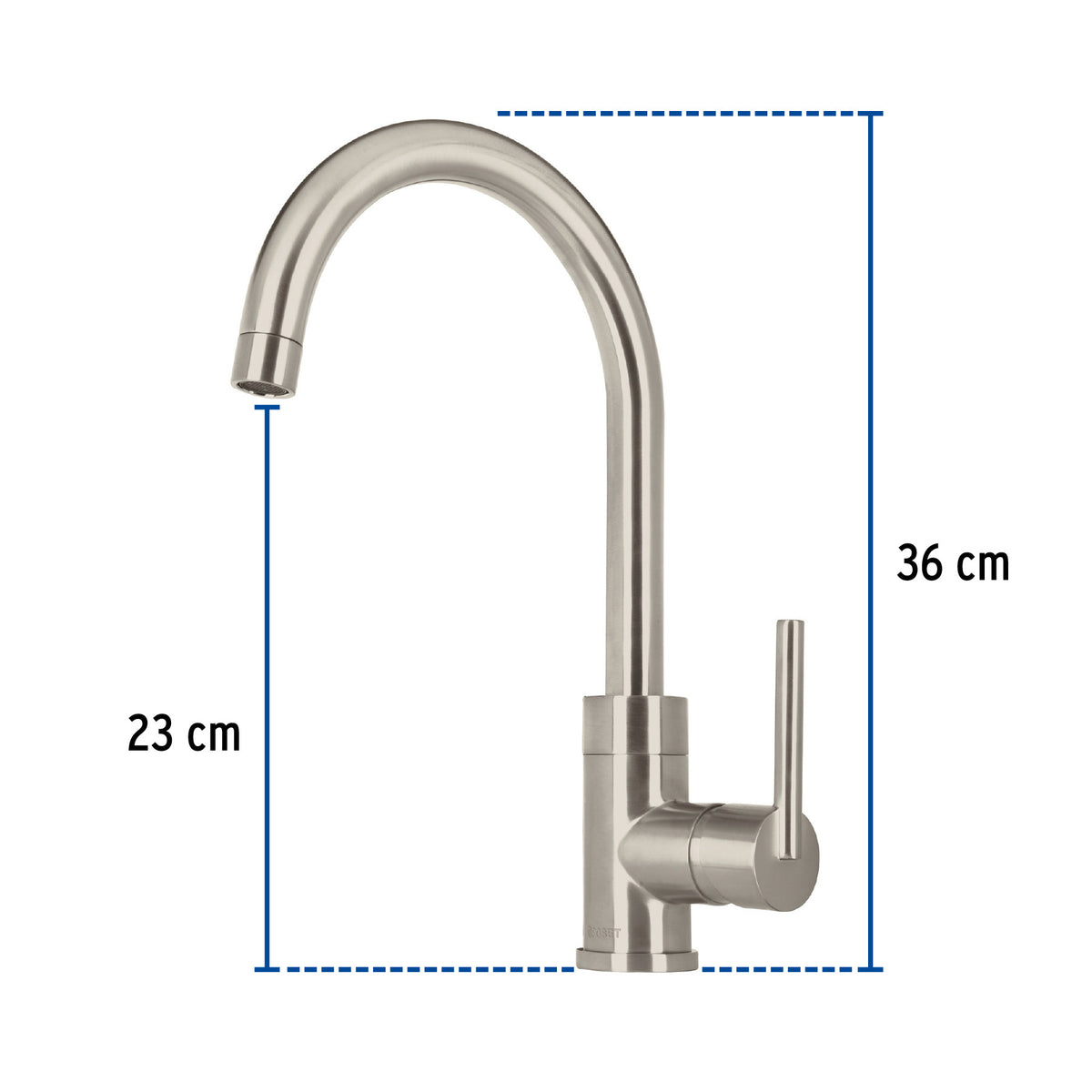 Monomando satin cuello alto para fregadero FOSET ELEMENT