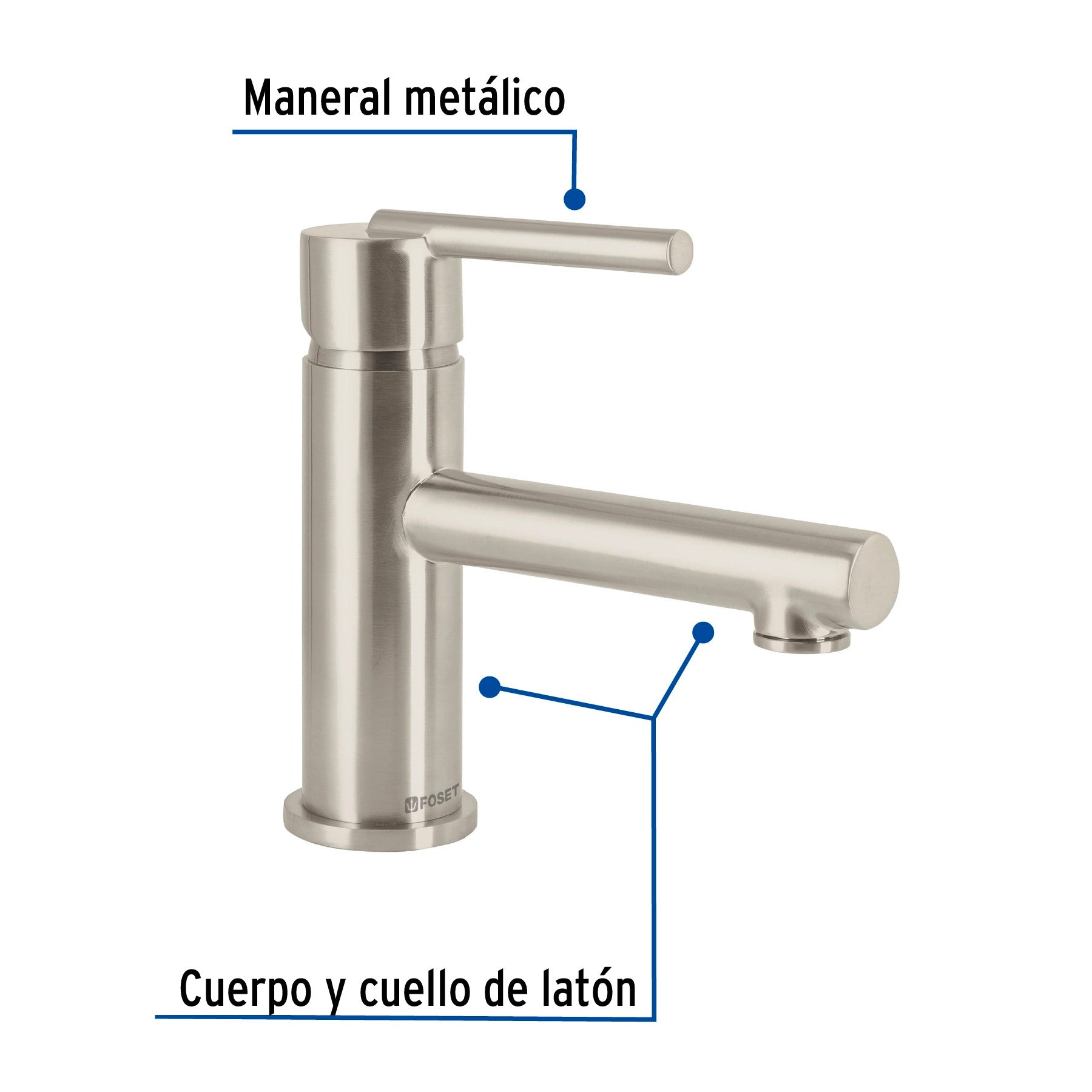 Monomando corto satin para lavabo FOSET ELEMENT