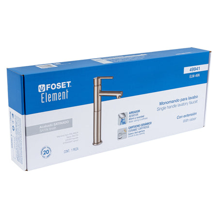 Monomando alto satin para lavabo FOSET ELEMENT