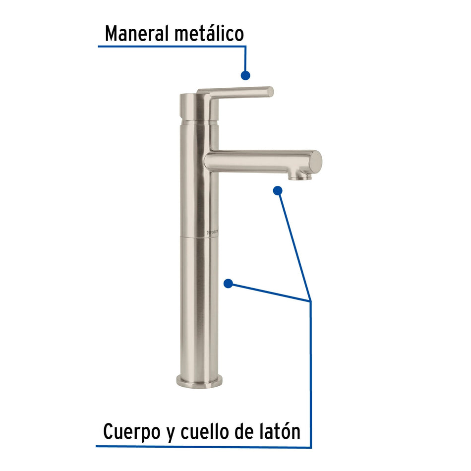 Monomando alto satin para lavabo FOSET ELEMENT