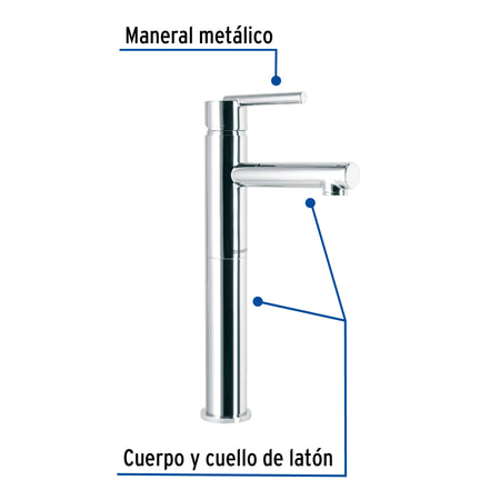 Monomando alto cromo para lavabo FOSET ELEMENT