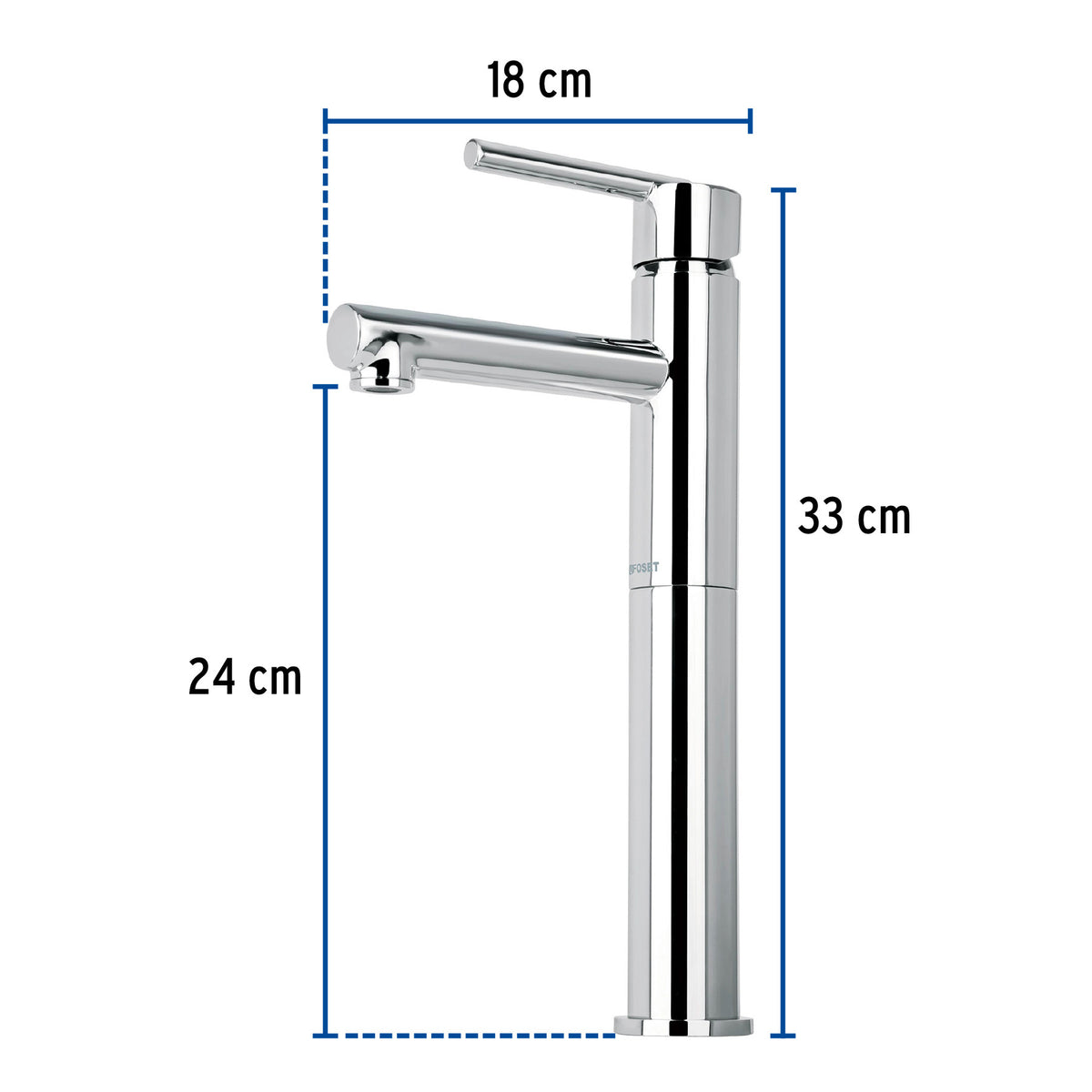 Monomando alto cromo para lavabo FOSET ELEMENT