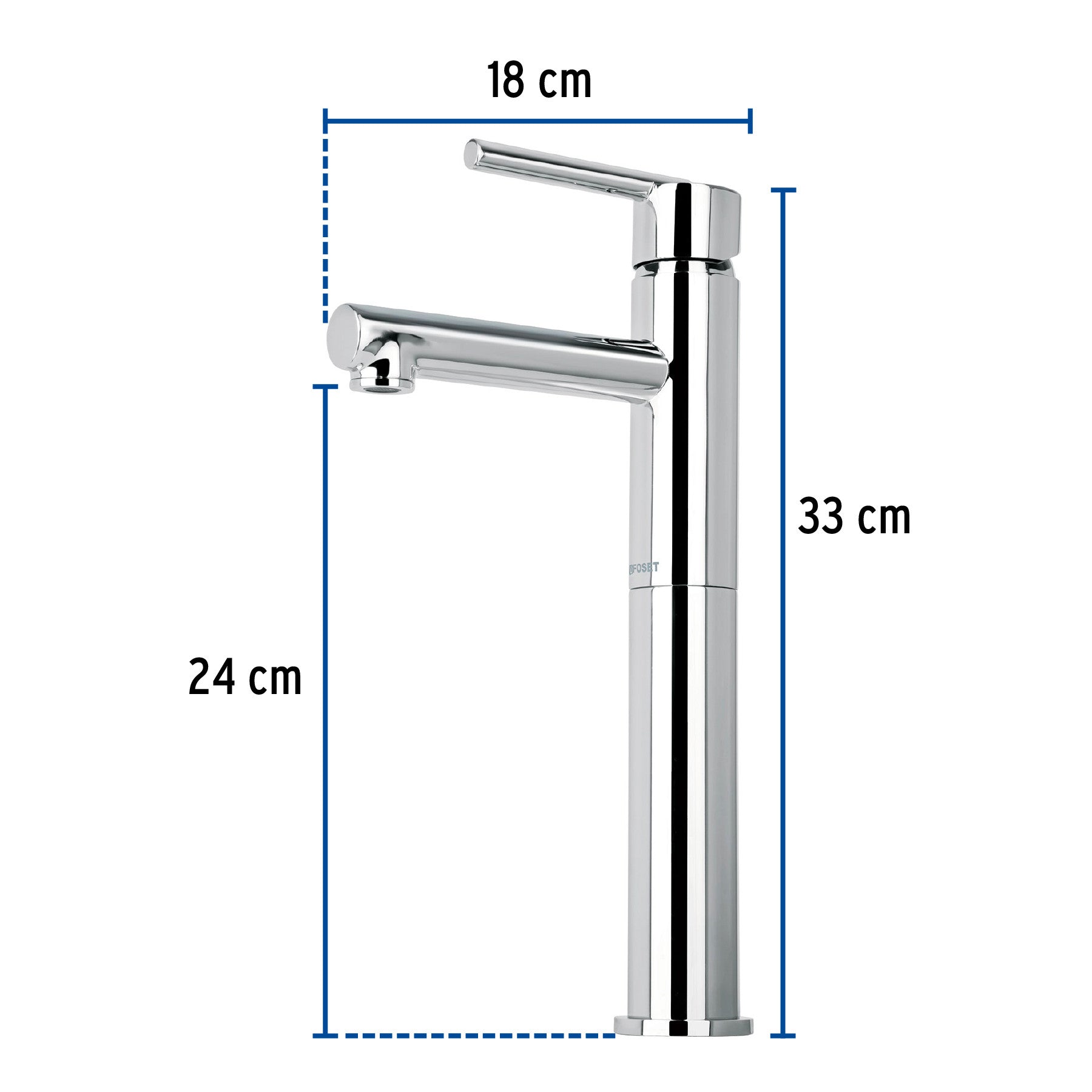 Monomando alto cromo para lavabo FOSET ELEMENT