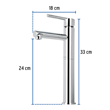 Monomando alto cromo para lavabo FOSET ELEMENT