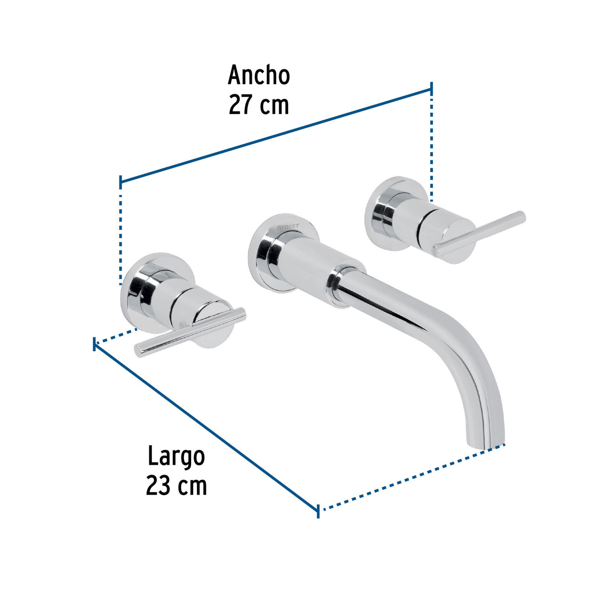 Mezcladora cromo de pared para lavabo FOSET ELEMENT