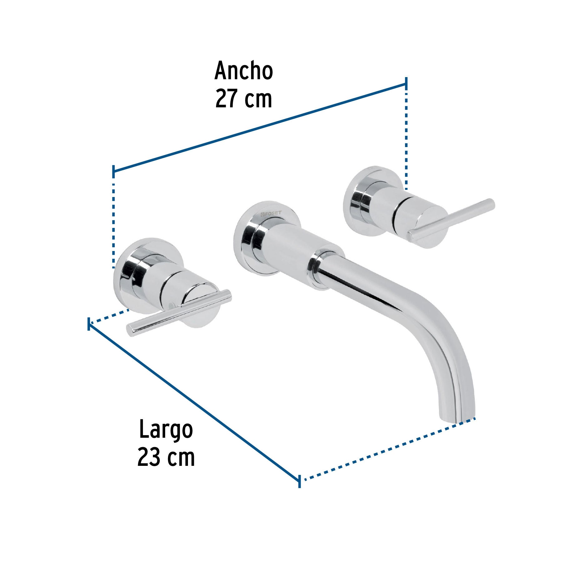 Mezcladora cromo de pared para lavabo FOSET ELEMENT