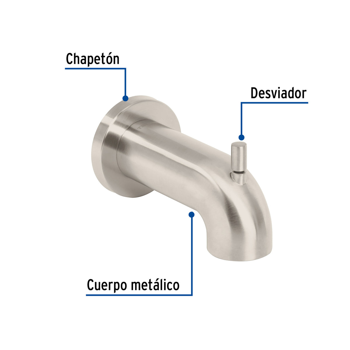 Salida de tina con desviador, satín, FOSET ELEMENT