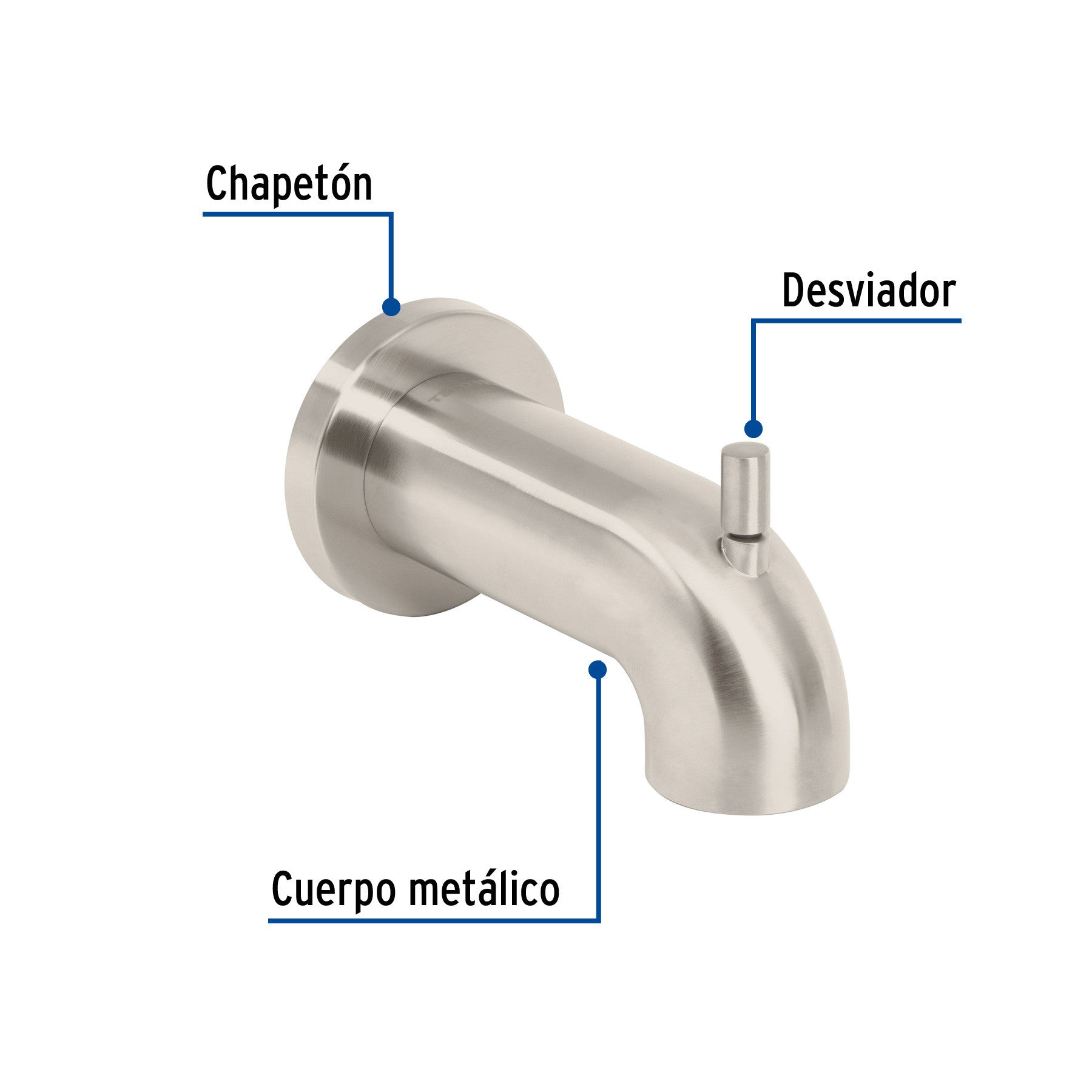 Salida de tina con desviador, satín, FOSET ELEMENT