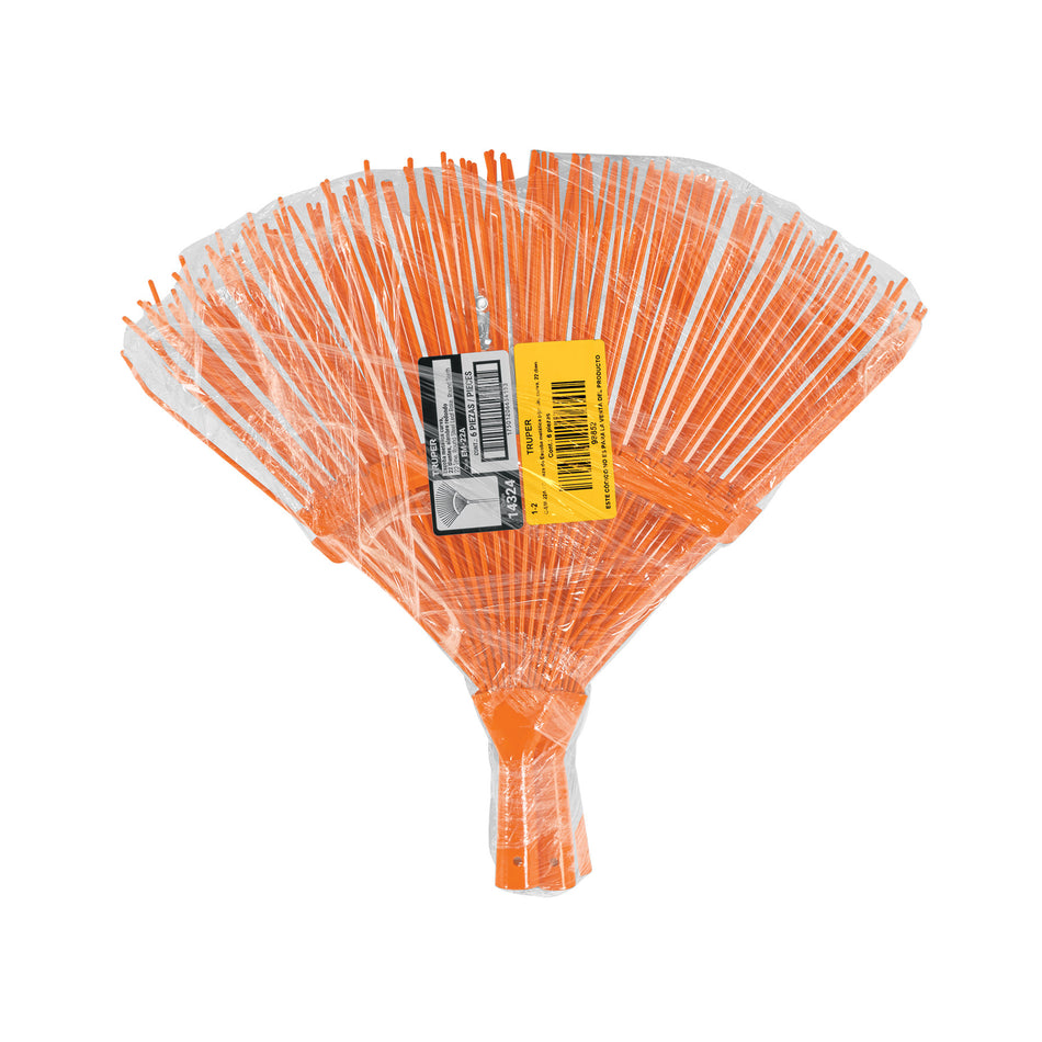 Escoba metálica p/jardín curva,22 dientes redondos,mango 48'