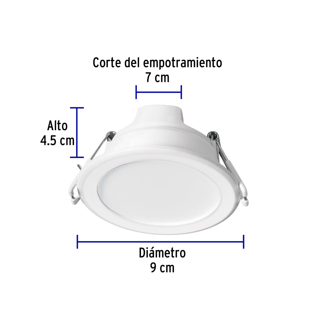 Luminario LED empotrable 5 W 6500 K, redondo, VOLTECK BASIC