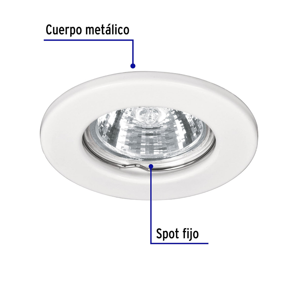 Luminario redondo blanco spot fijo, lámpara no incluida blanco