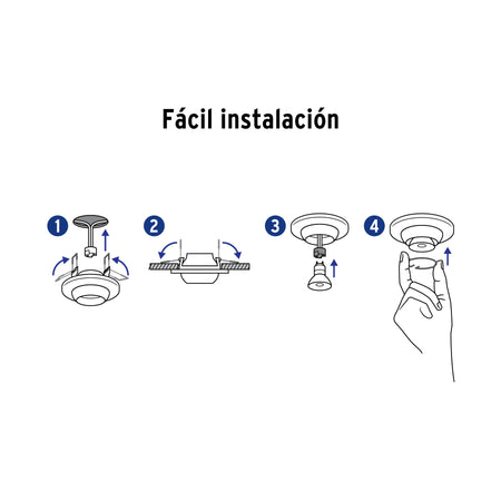 Luminario redondo blanco spot fijo, lámpara no incluida blanco