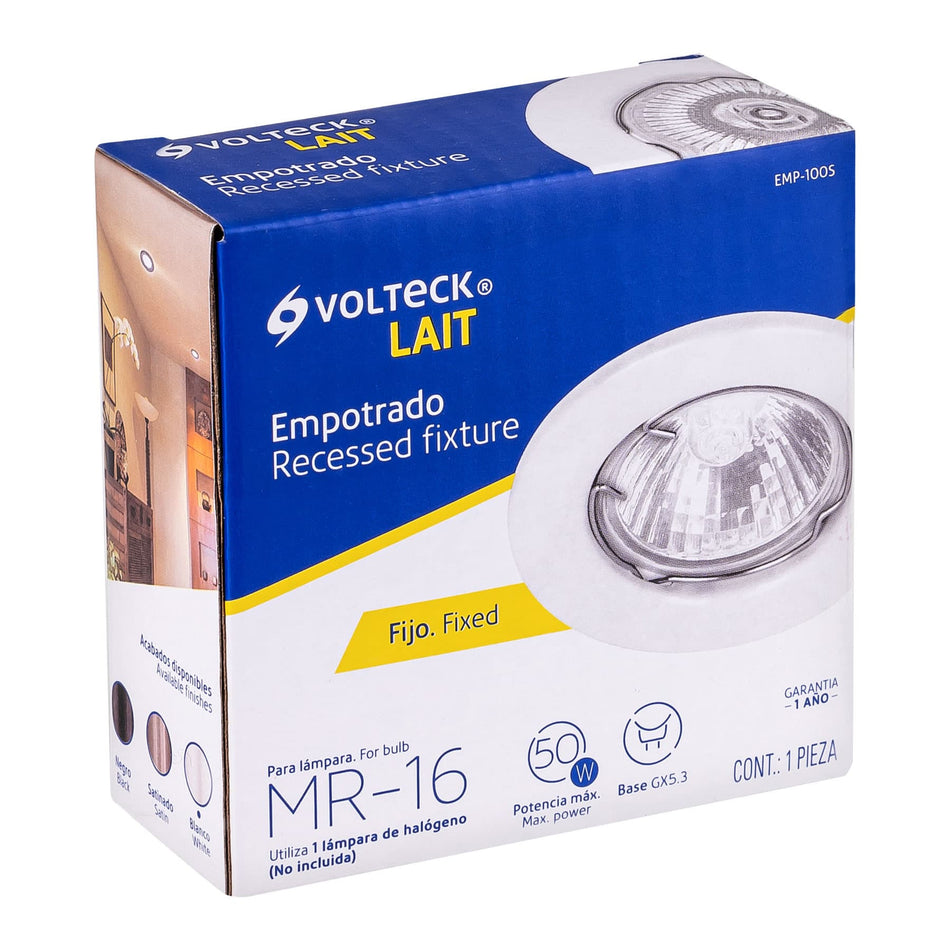 Luminario redondo blanco spot fijo, lámpara no incluida blanco