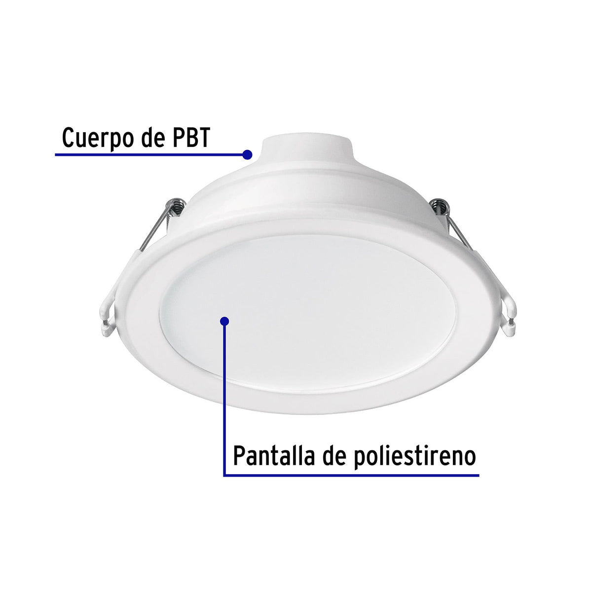 Luminario LED empotrable 7 W 6500 K, redondo, VOLTECK BASIC
