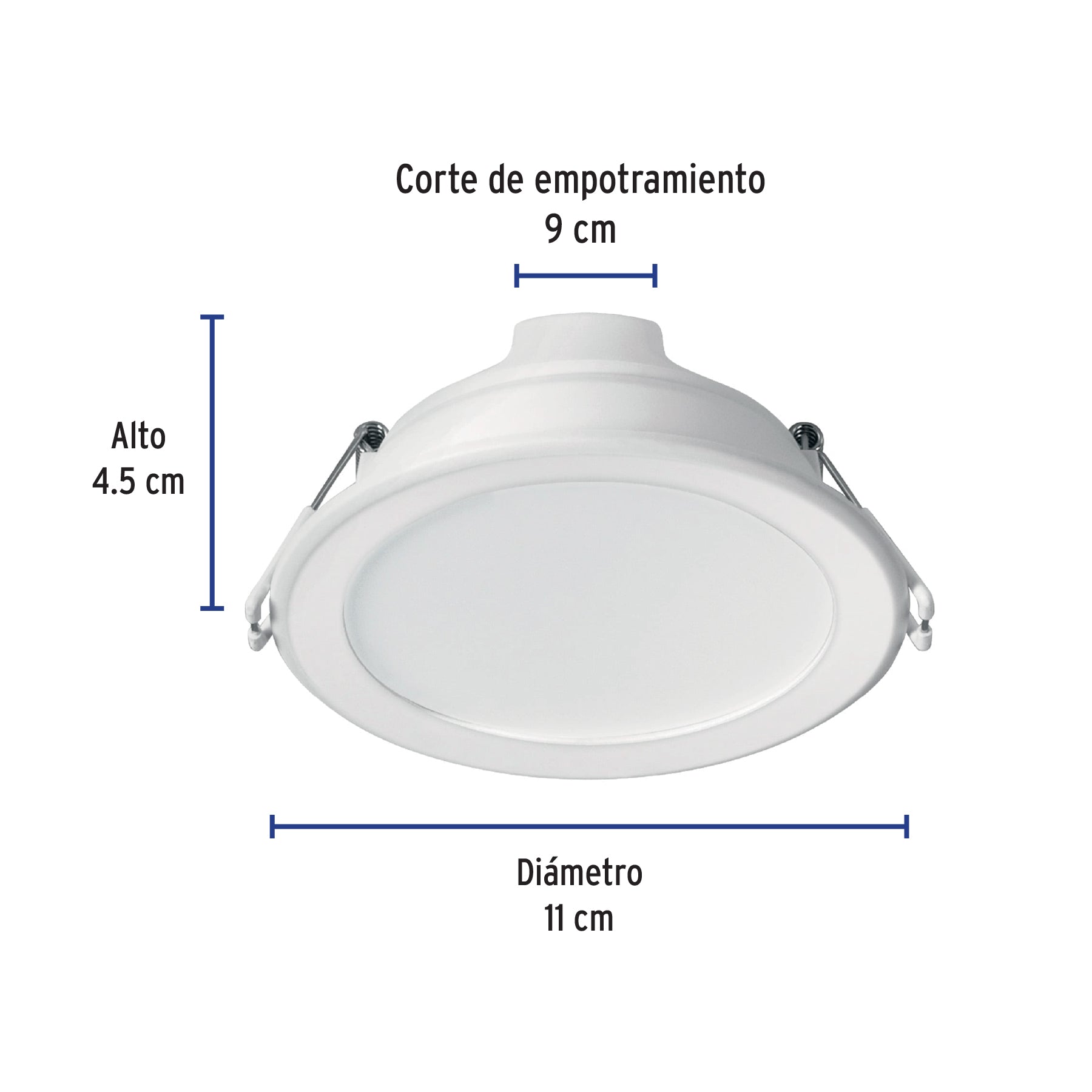 Luminario LED empotrable 7 W 6500 K, redondo, VOLTECK BASIC