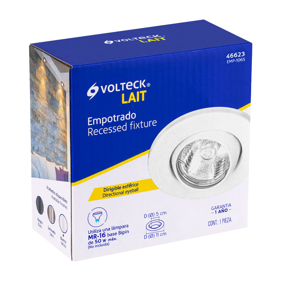 Luminario redondo blanco spot esférico, lámpara no incluida blanco