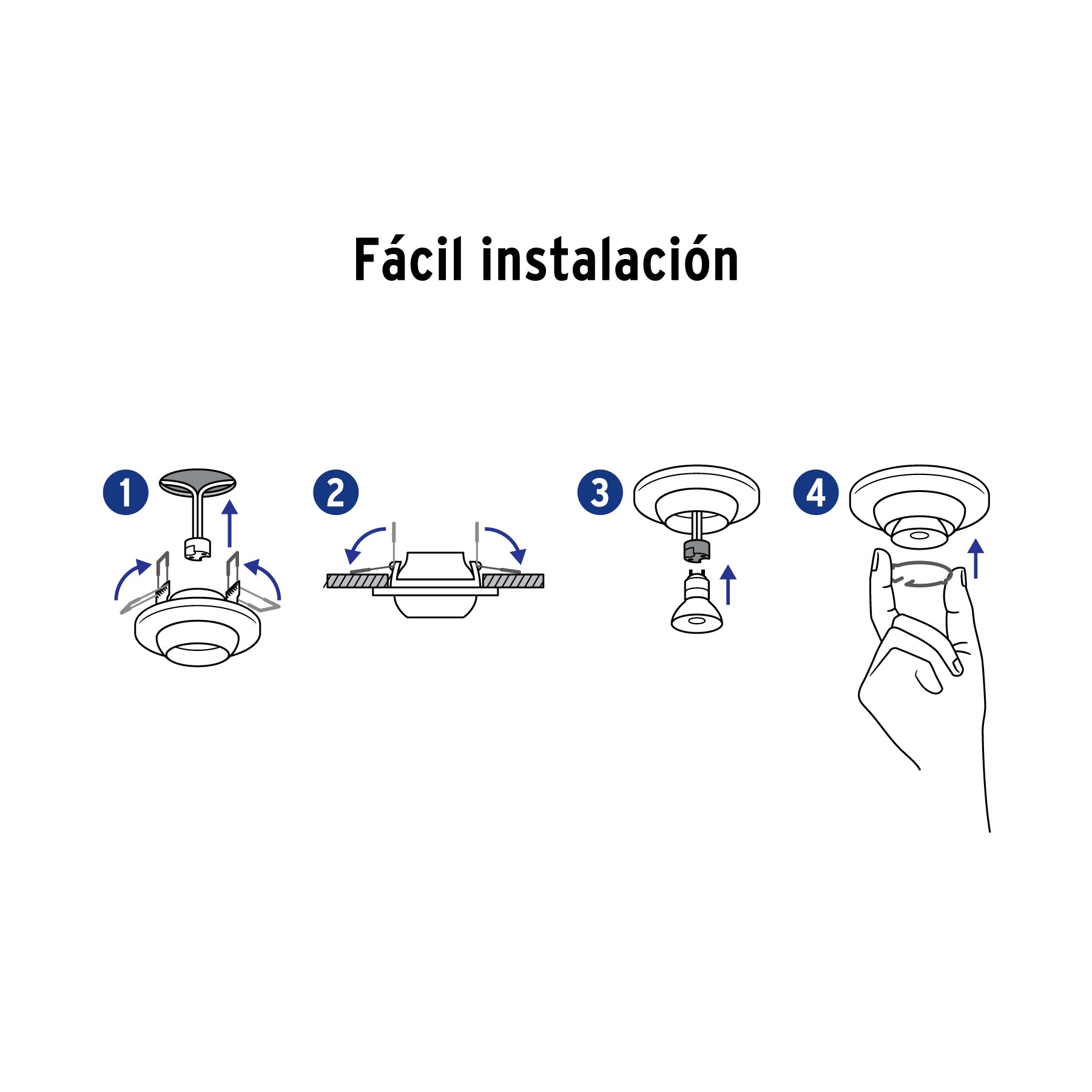 Luminario cuadrado negro spot fijo, lámpara no incluida