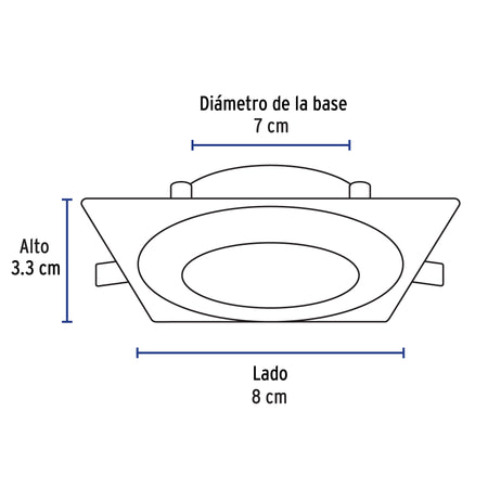 Luminario cuadrado satin spot fijo lampara no incluida