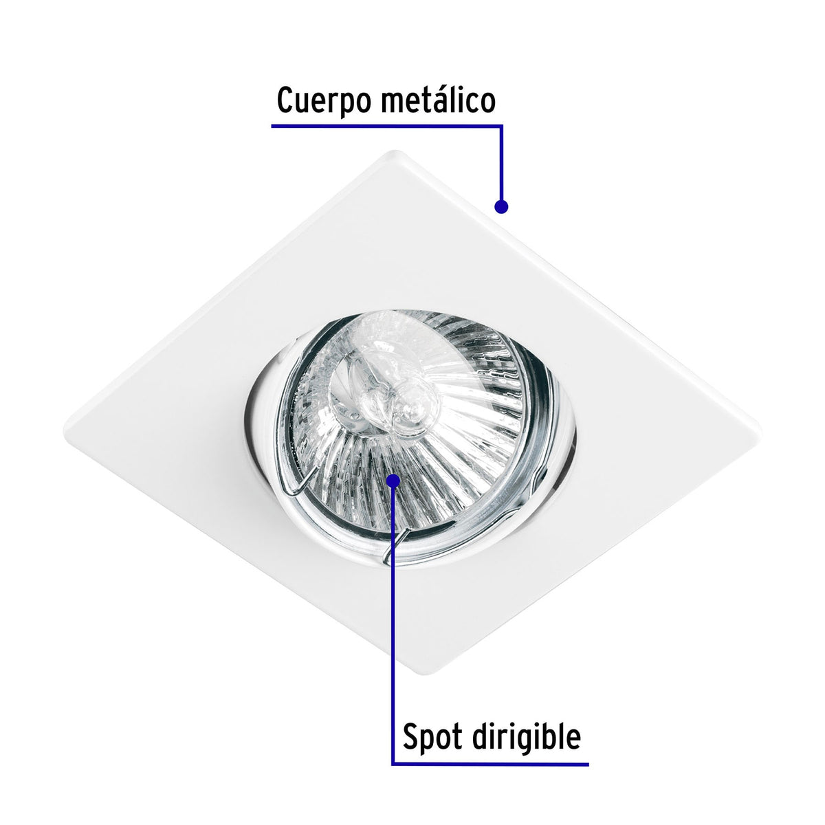 Luminario cuadrado blanco spot dirigible,lámpara no incluida