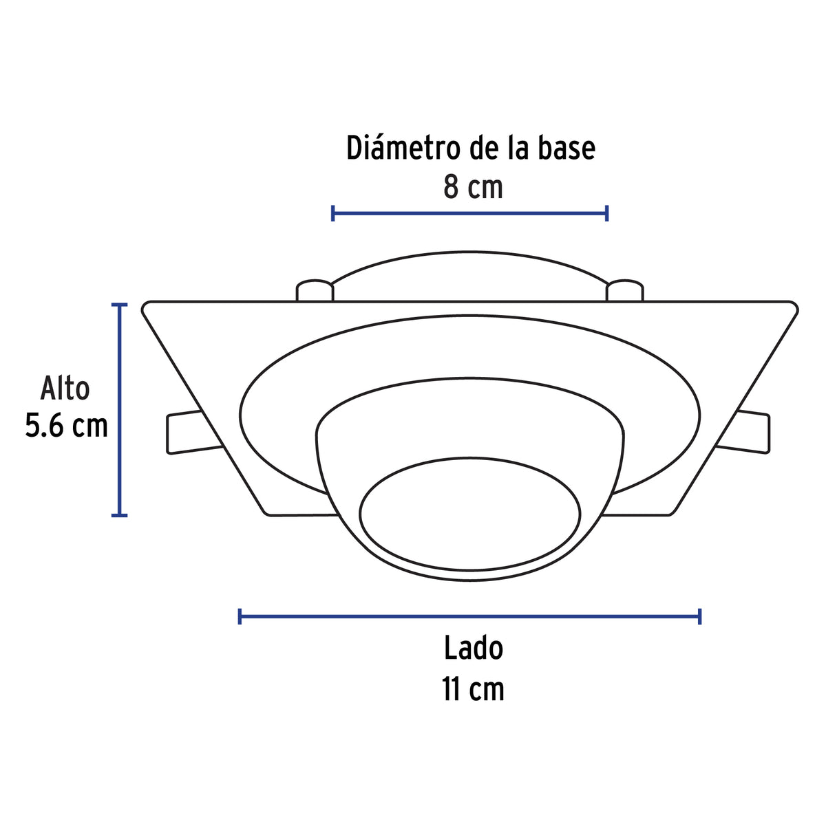 Luminario cuadrado blanco spot esférico, lámpara no incluida