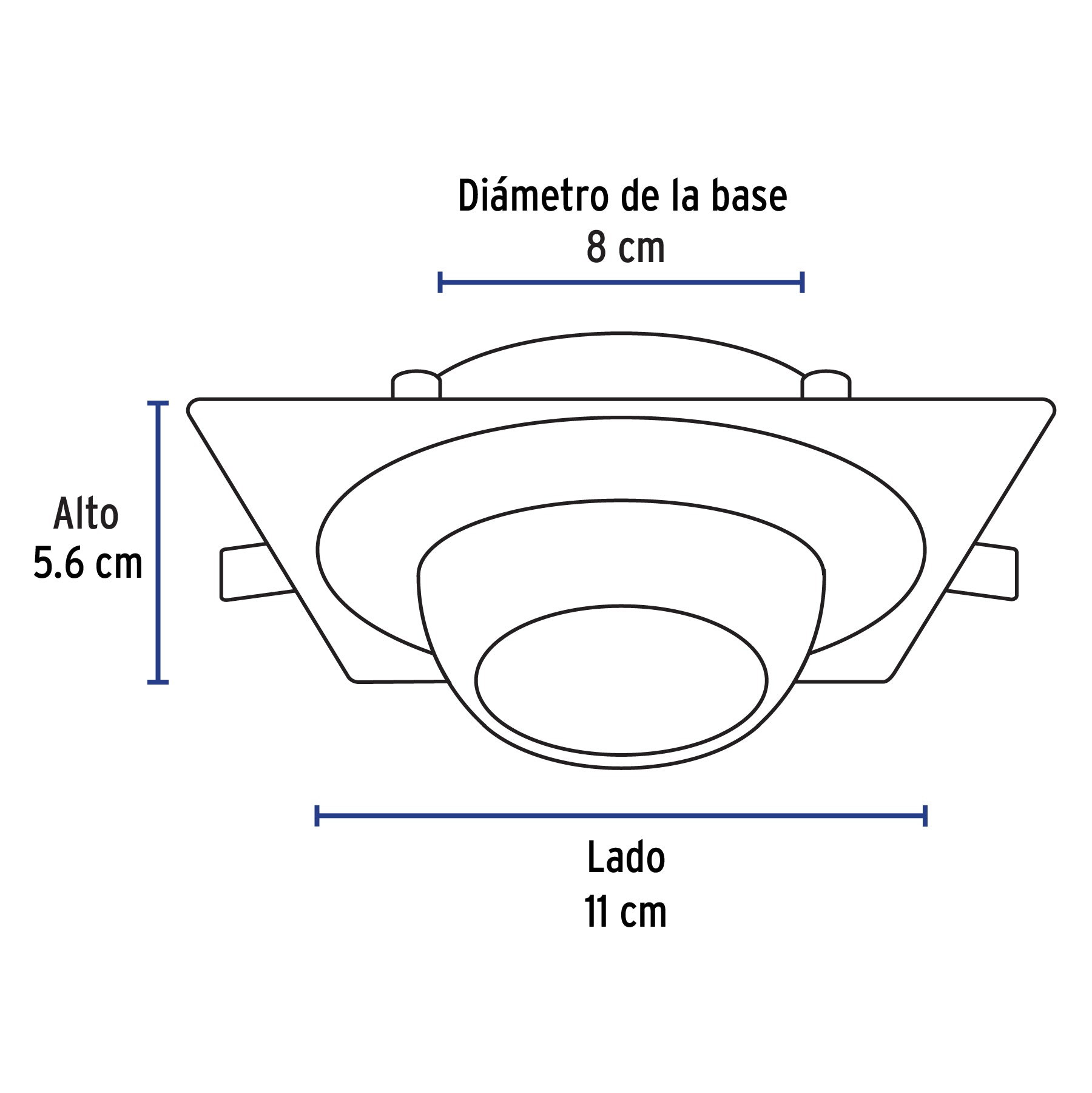 Luminario cuadrado blanco spot esférico, lámpara no incluida