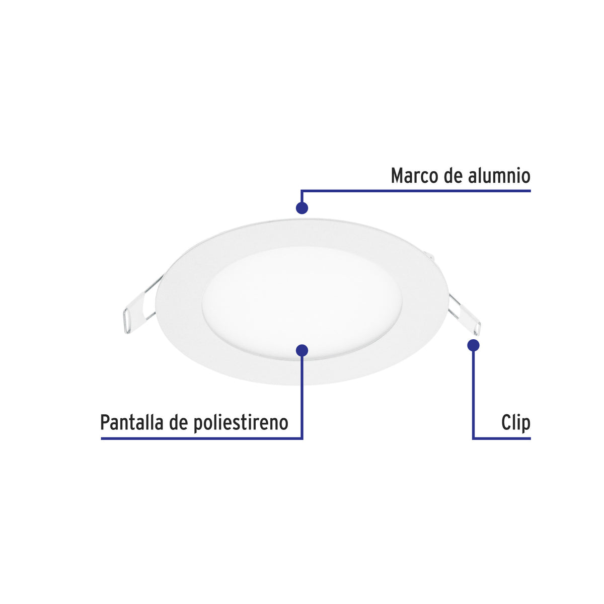 Luminario LED plafón 6W 3000K ultradelgado redondo, VOLTECK 6W