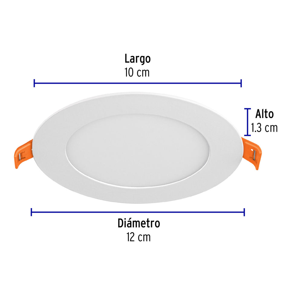 Luminario LED plafón 6W 3000K ultradelgado redondo, VOLTECK 6W