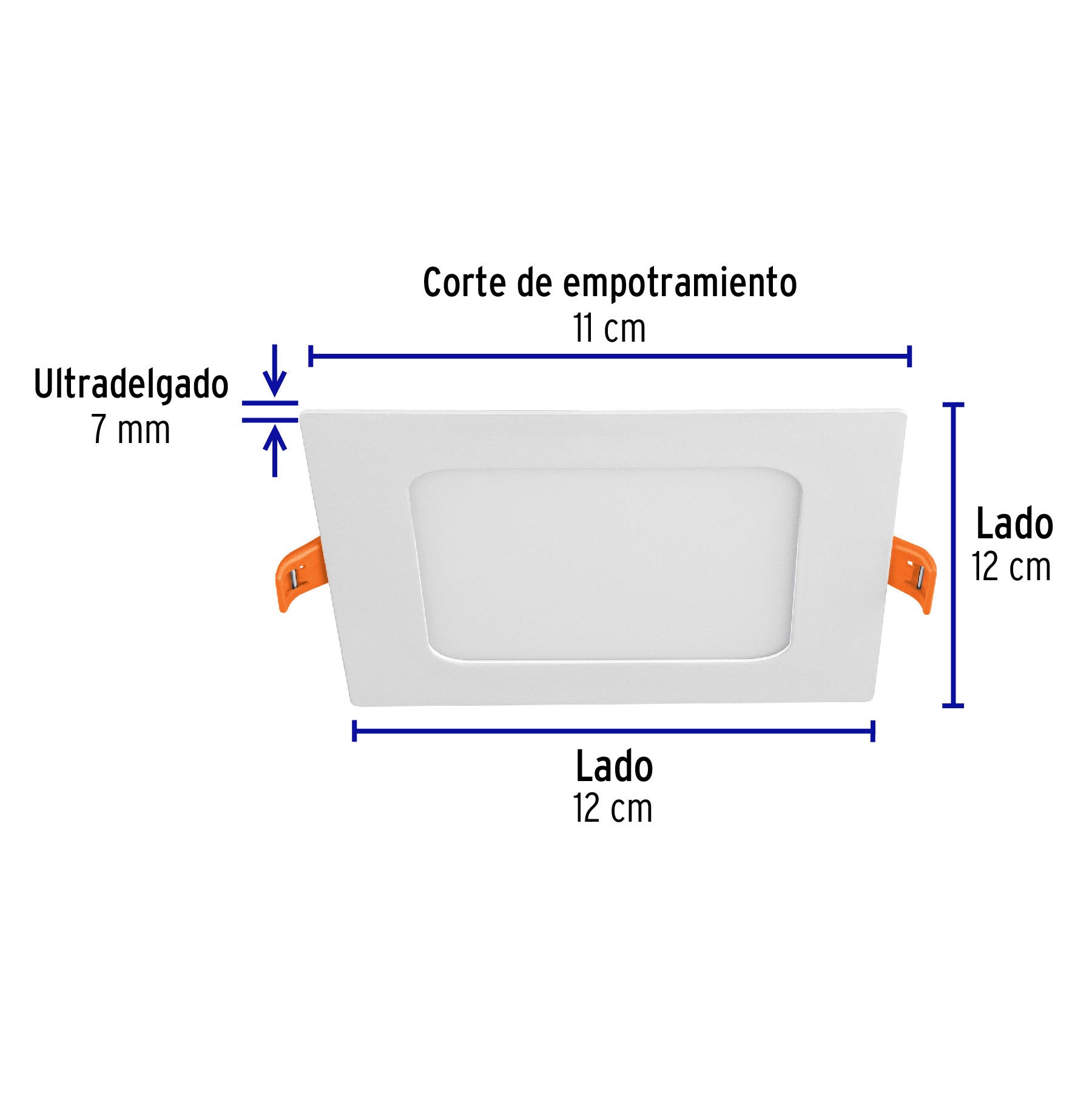 Luminario LED plafón 6W 6500K ultradelgado cuadrado VOLTECK 6W