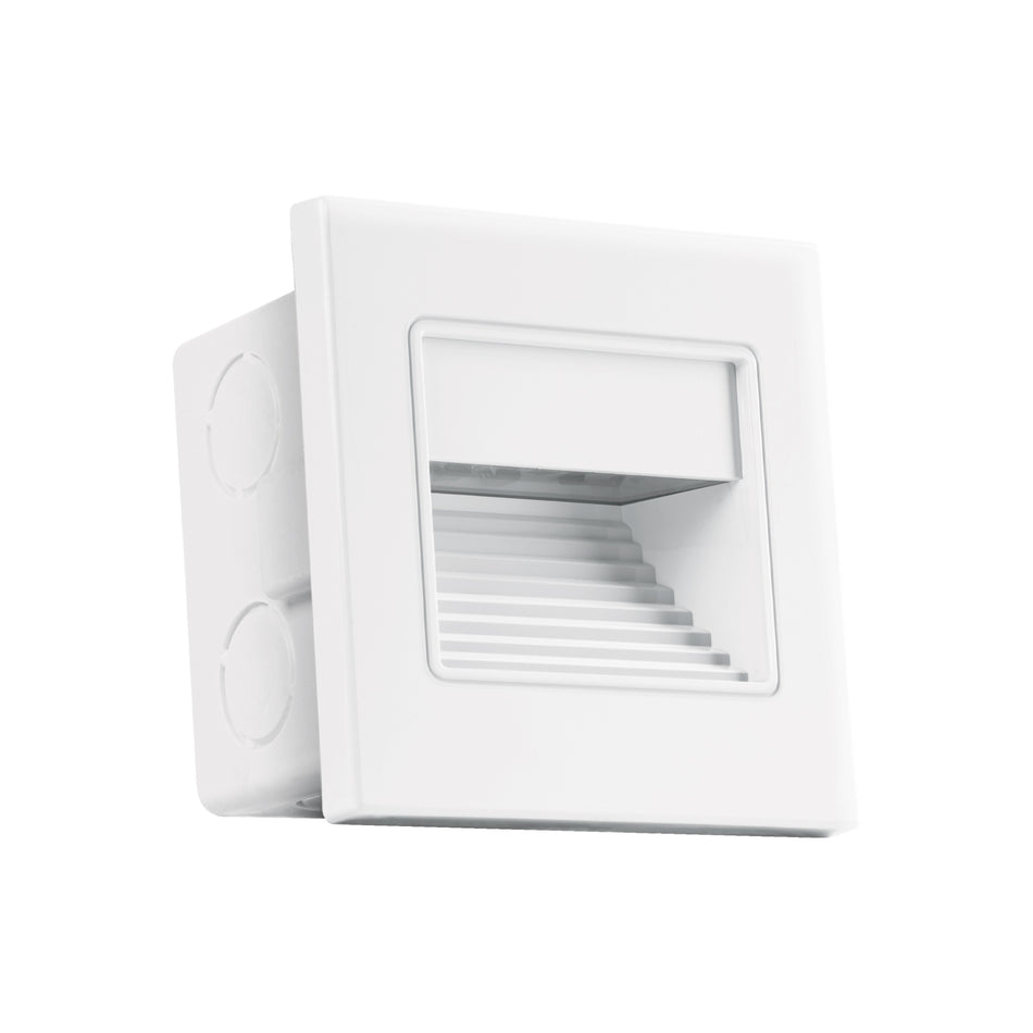 Luminario LED empotrable de cortesía 1 W, luz cálida, blanco