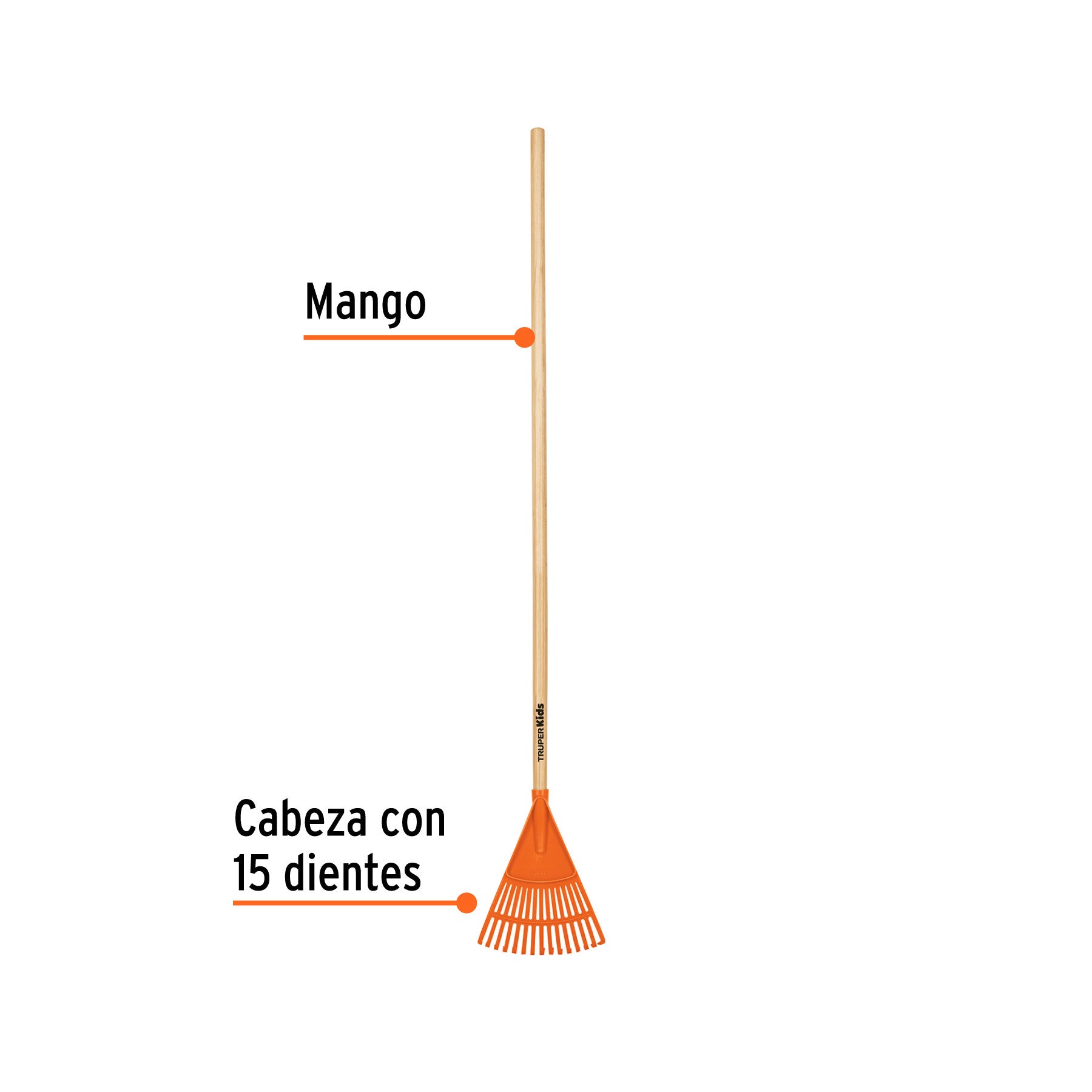 Escoba de jardín para niños con mango de 42', Truper