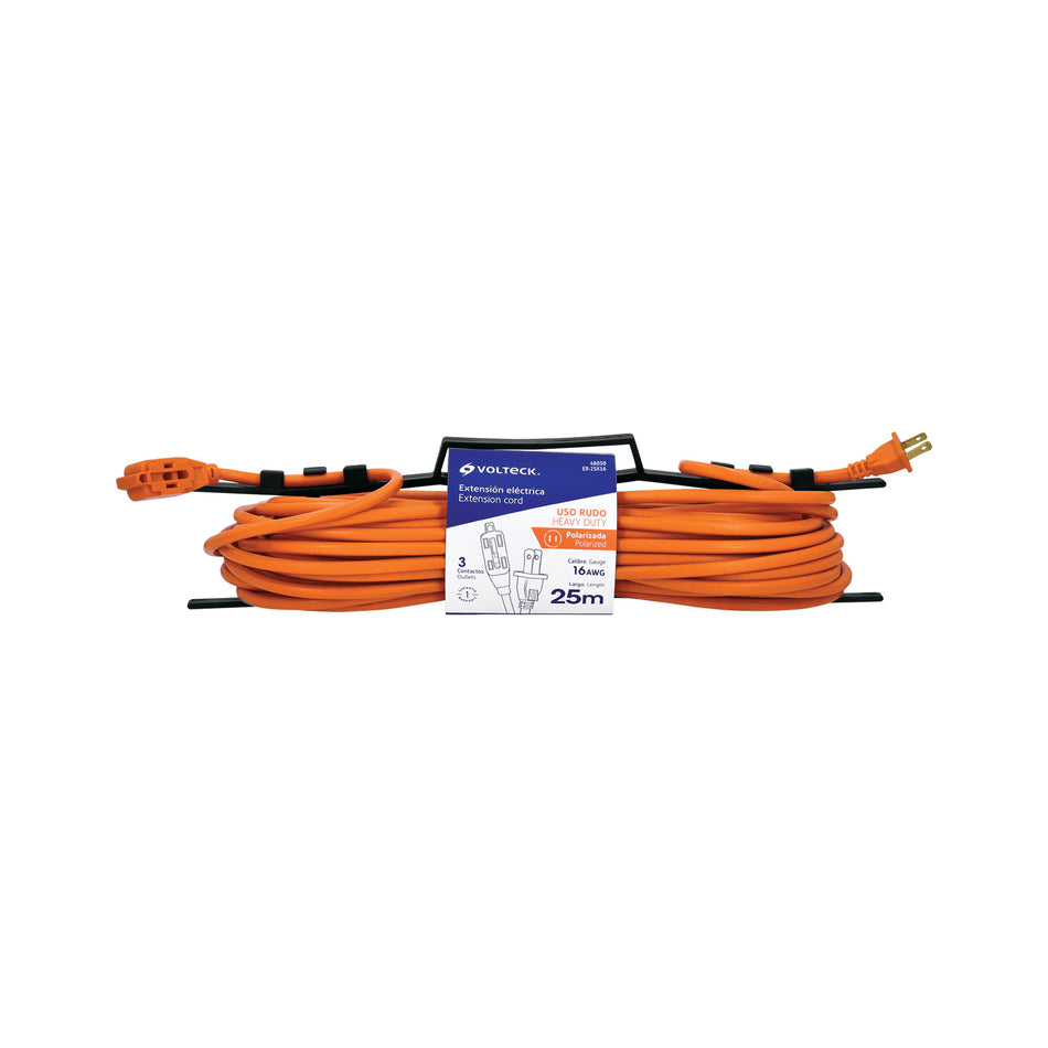 Extensión eléctrica de uso rudo 25 m 2x16 AWG, Volteck 25 m