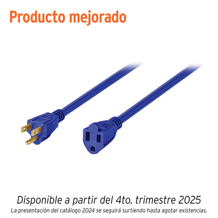 Extensión de uso rudo aterrizada 10 m calibre 16, Volteck