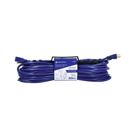 Extension de uso rudo aterrizada 30 m calibre 16 Volteck
