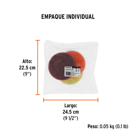 Juego de 3 esponjas para pulir de hook and loopTRUPER 5"