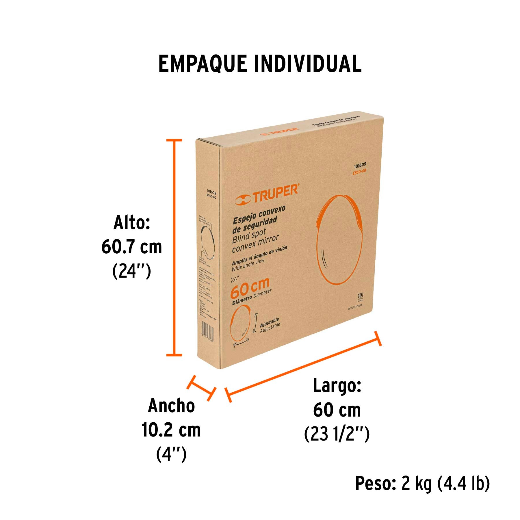 Espejo convexo de Truper 60 cm