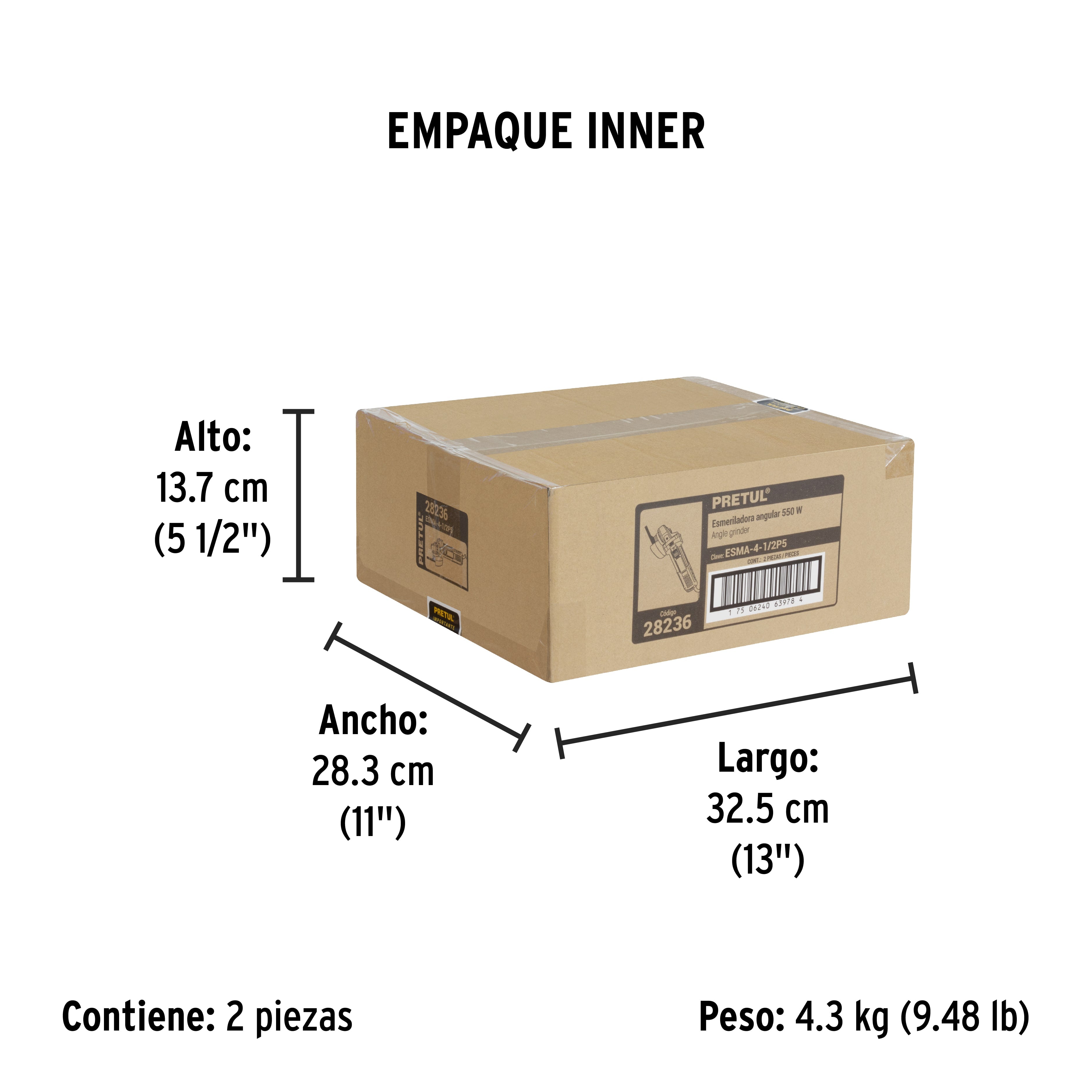 Esmeriladora angular PRETUL 550W