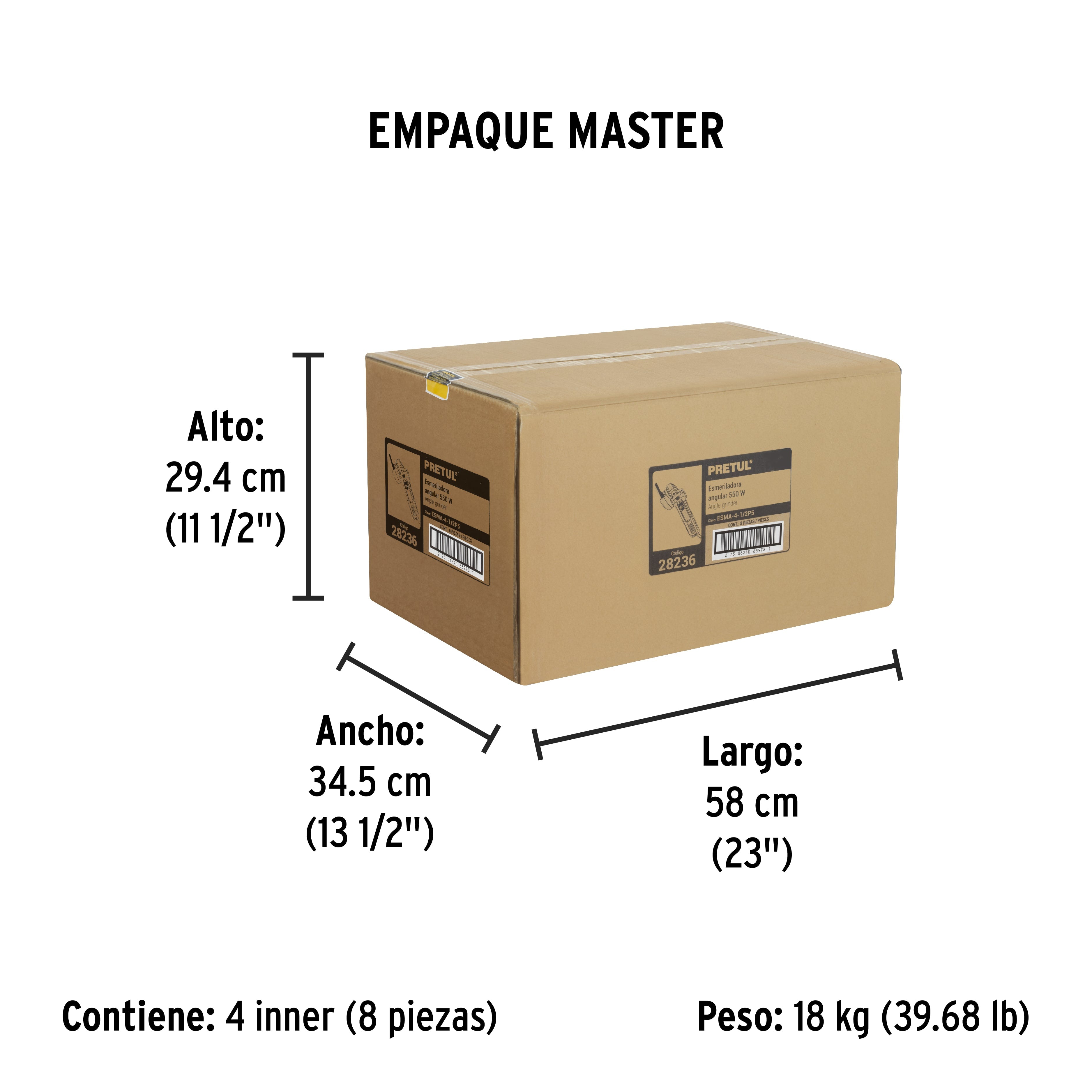 Esmeriladora angular PRETUL 550W