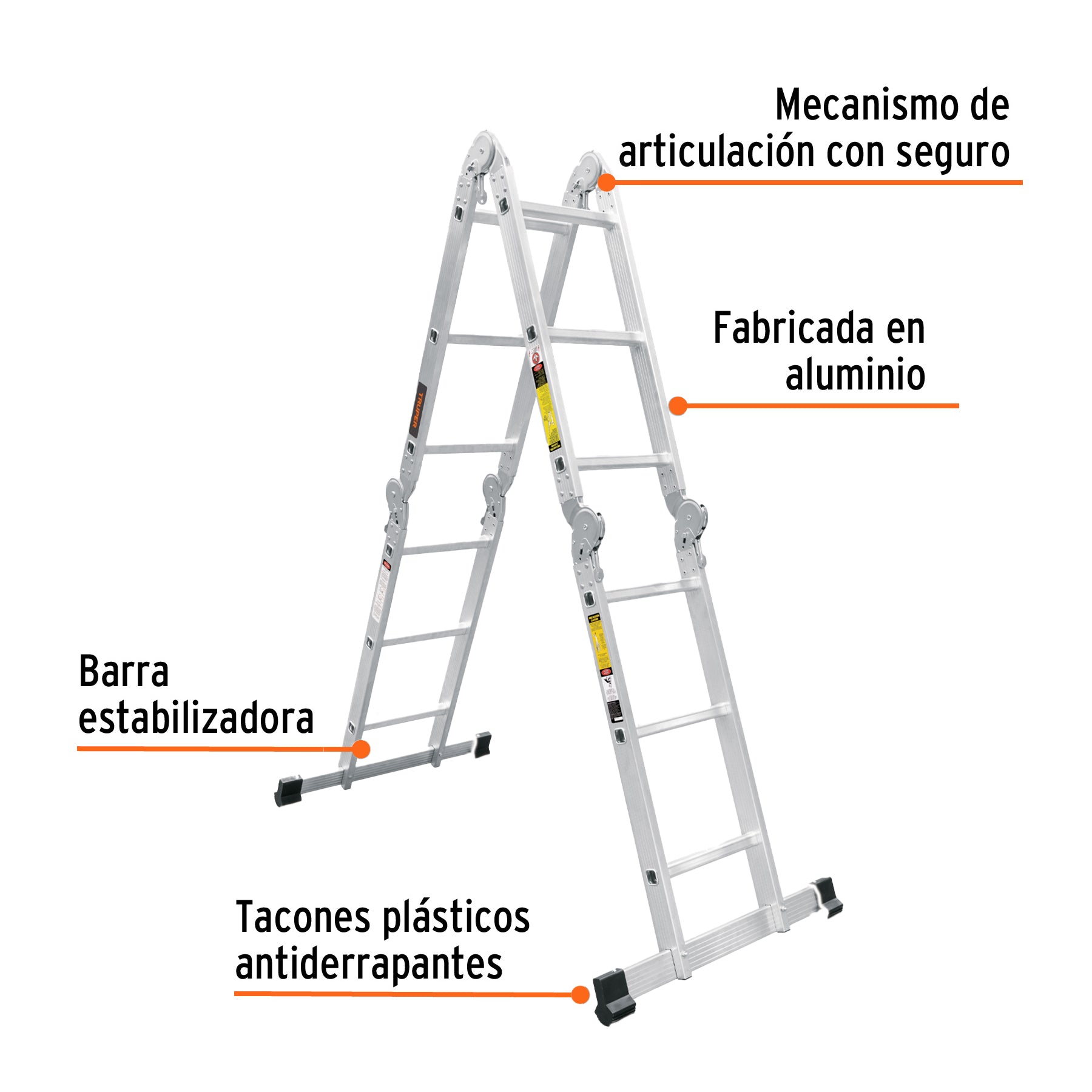 Escalera multiposicion 12 peldanos Tipo I Truper