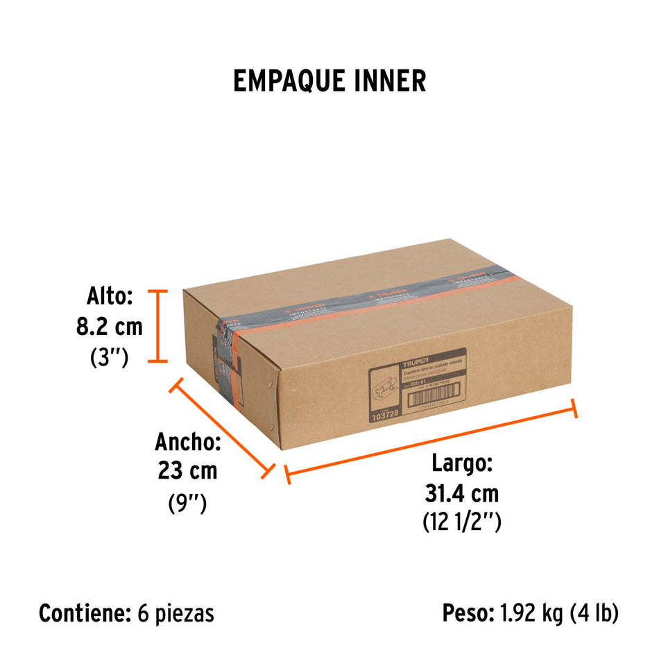 Esquinero interior, para acabado redondeado, Truper