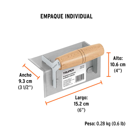 Esquinero exterior, para acabado redondeado, Truper