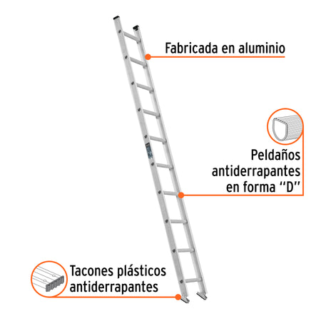Escalera recta, tipo III, 8 peldaños, TRUPER