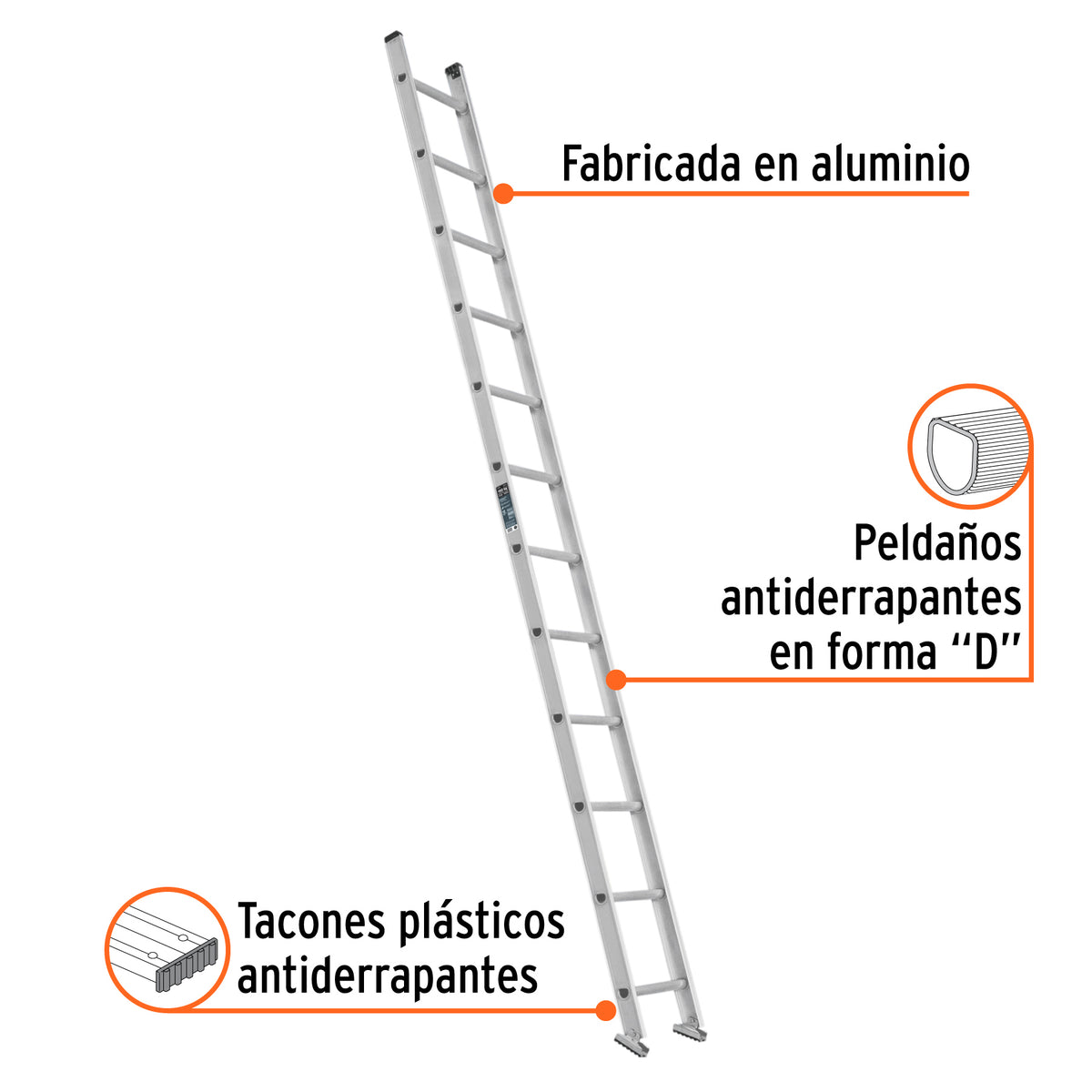 Escalera recta, tipo III, 12 peldaños, TRUPER