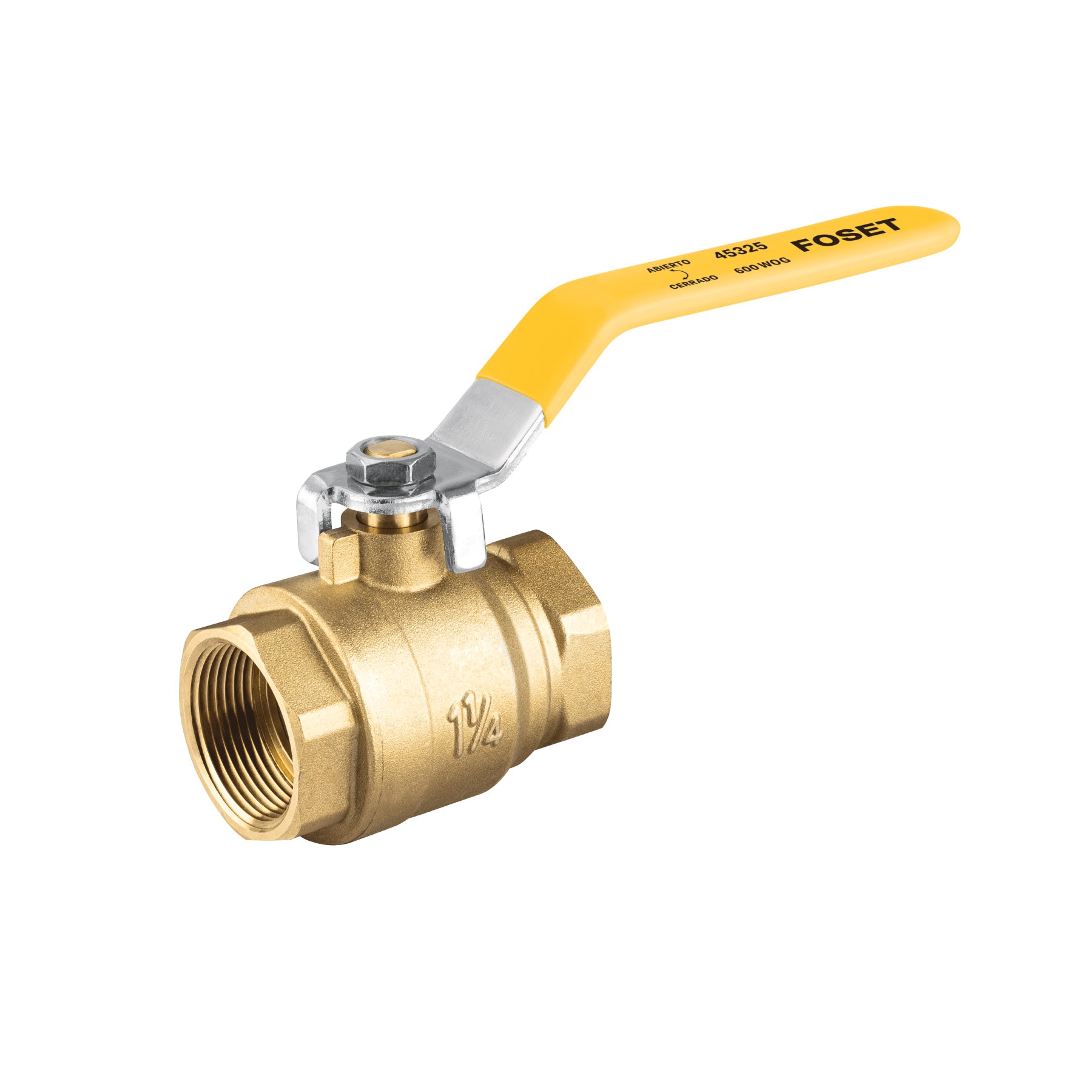 Válvula de esfera para gas, roscable, 1-1/4', alta presión